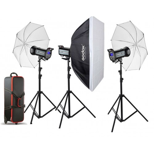 Godox QS-600II x 3 kit flash de studio 
